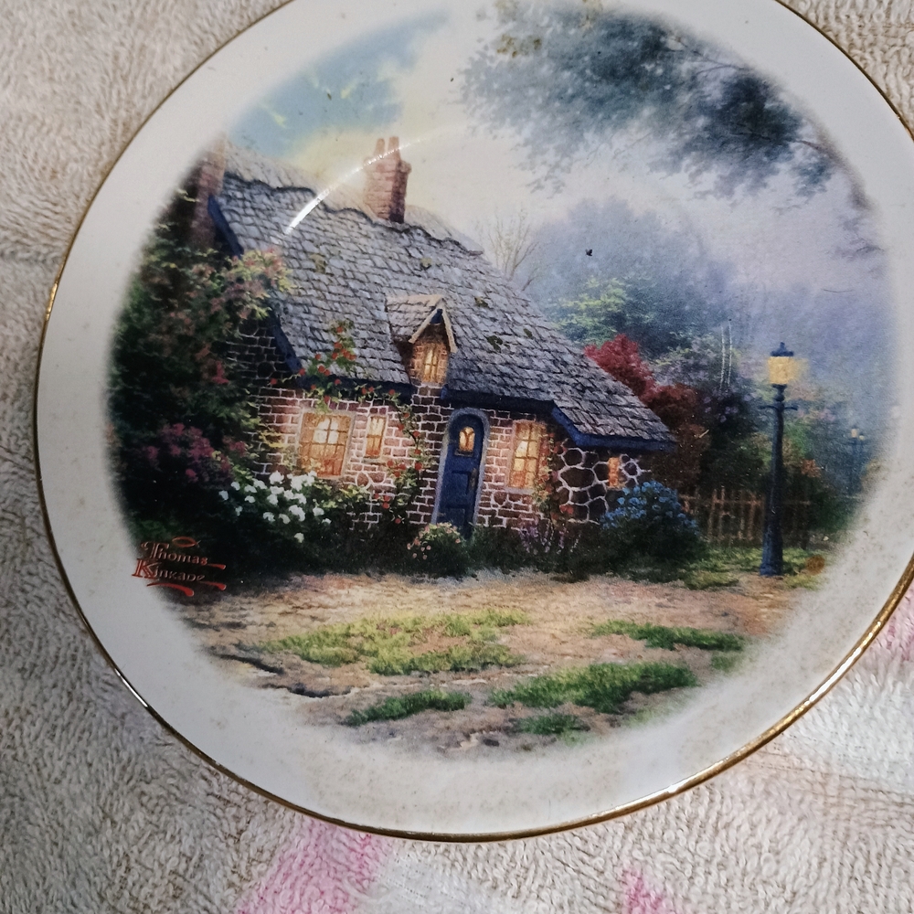 Thomas Kinkade Cottage Scene Decorative Plate